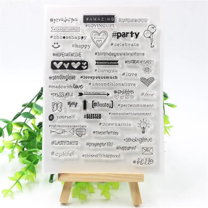 

KSCRAFT Party Transparent Clear Silicone Stamps for DIY Scrapbooking/Card Making/Kids Crafts Fun Decoration Supplies 448