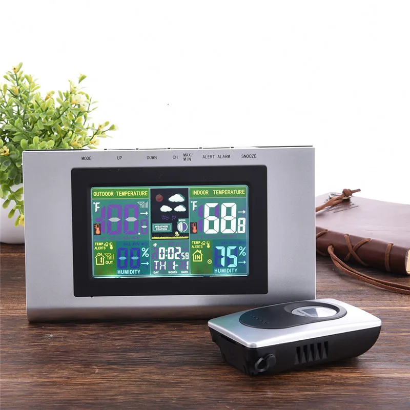 

Digital Barometer Wireless Weather Station LED Indoor Outdoor Temperature Humidity Alarm Clock Calendar Weather Forecast