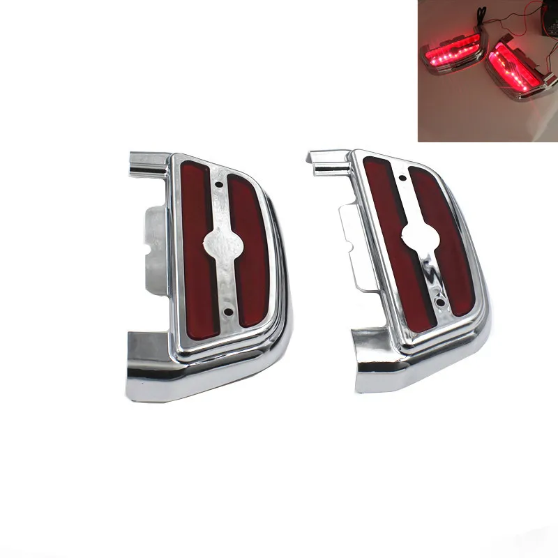 2x Светодиодный светильник для пассажирской подножки для пола, для мотоцикла Harley Electra Glide FLHR FLTR Softail Touring - Цвет: red