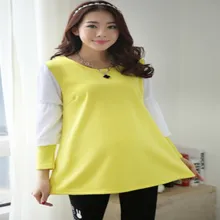 2016 Spring autumn maternity clothes Puff sleeve pregnant women dress maternity top loose