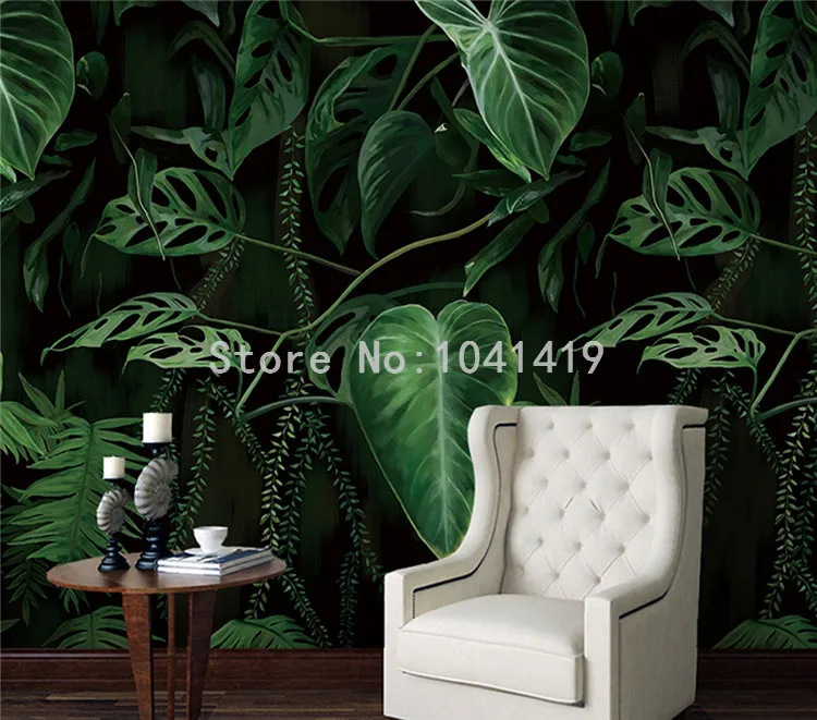 Ретро тропический лес Пальма банановые листья Настенные обои гостиная ресторан творческий фон покрытия стен домашний декор