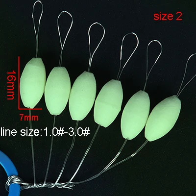 Высокое качество, 30 шт./лот, Овальный Мини поплавок для рыбалки, установка для изготовления плавающих бобов, красный/желтый/смешанный яркий поплавок с отверстием A101 - Цвет: Luminous size 2