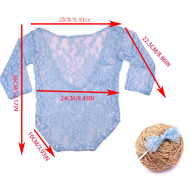 Baby Girls Lace Romper Newborn Photography Props Infant Photo Costume Deep V Back Lace Jumpsuit Headband Set Photo Shooting Prop vintage Baby Bodysuits