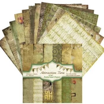 

DIY Scrapbook 6 inches Designer Attractive Time Patterned Paper Collection 24 Sheet Pads Background Papers Card Craft Patterned