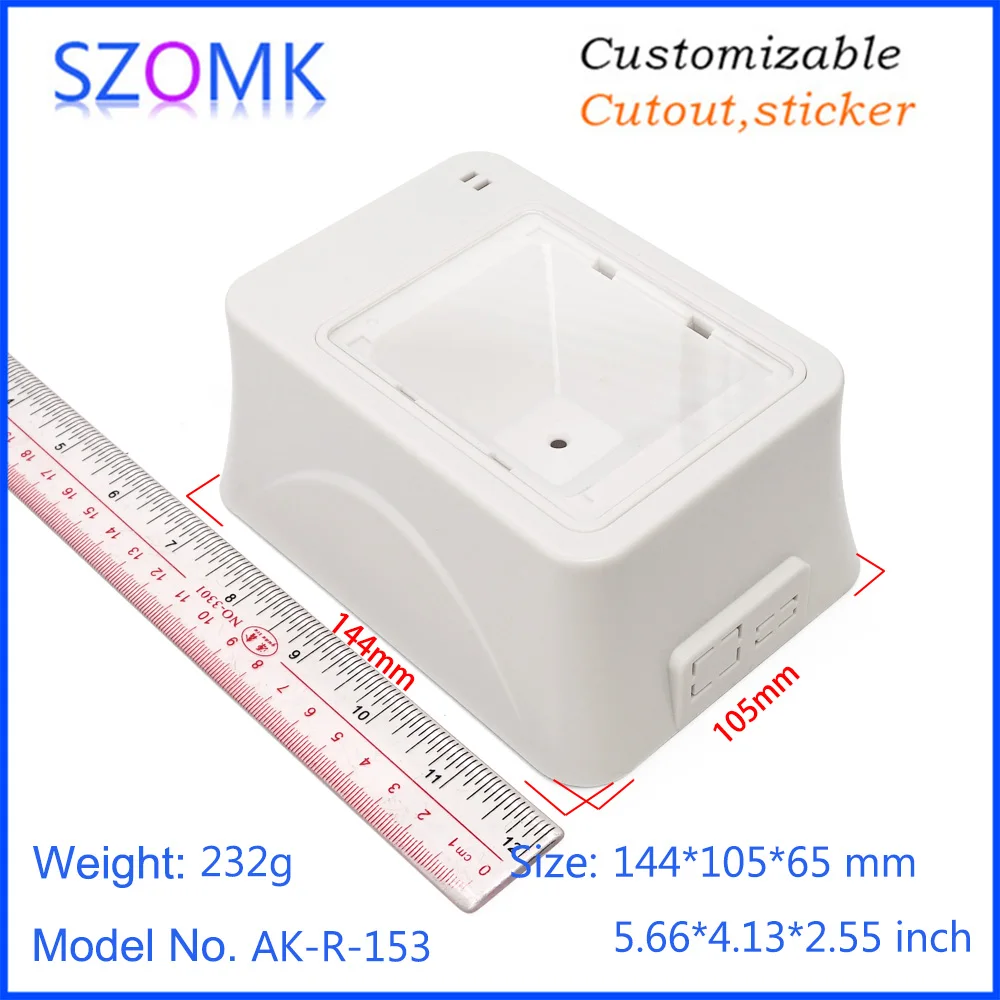 szomk plastic enclosure for electronics box QR code scanner desktop bar code reader junction housing (11)