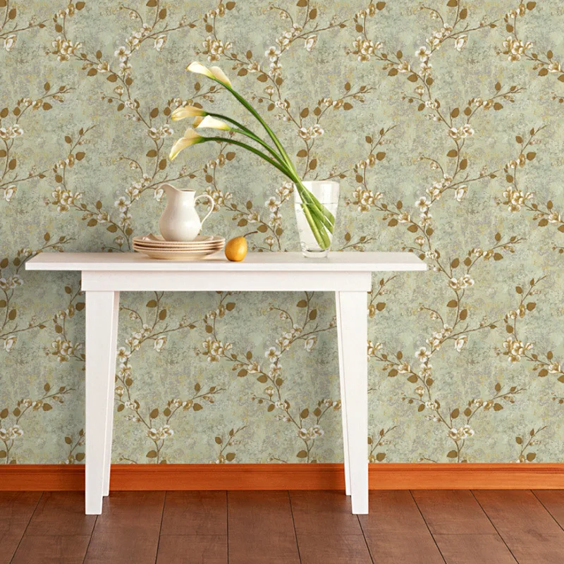 

3d three-dimensional non-woven vintage American rural pastoral wallpaper warm living room bedroom full of wall paper