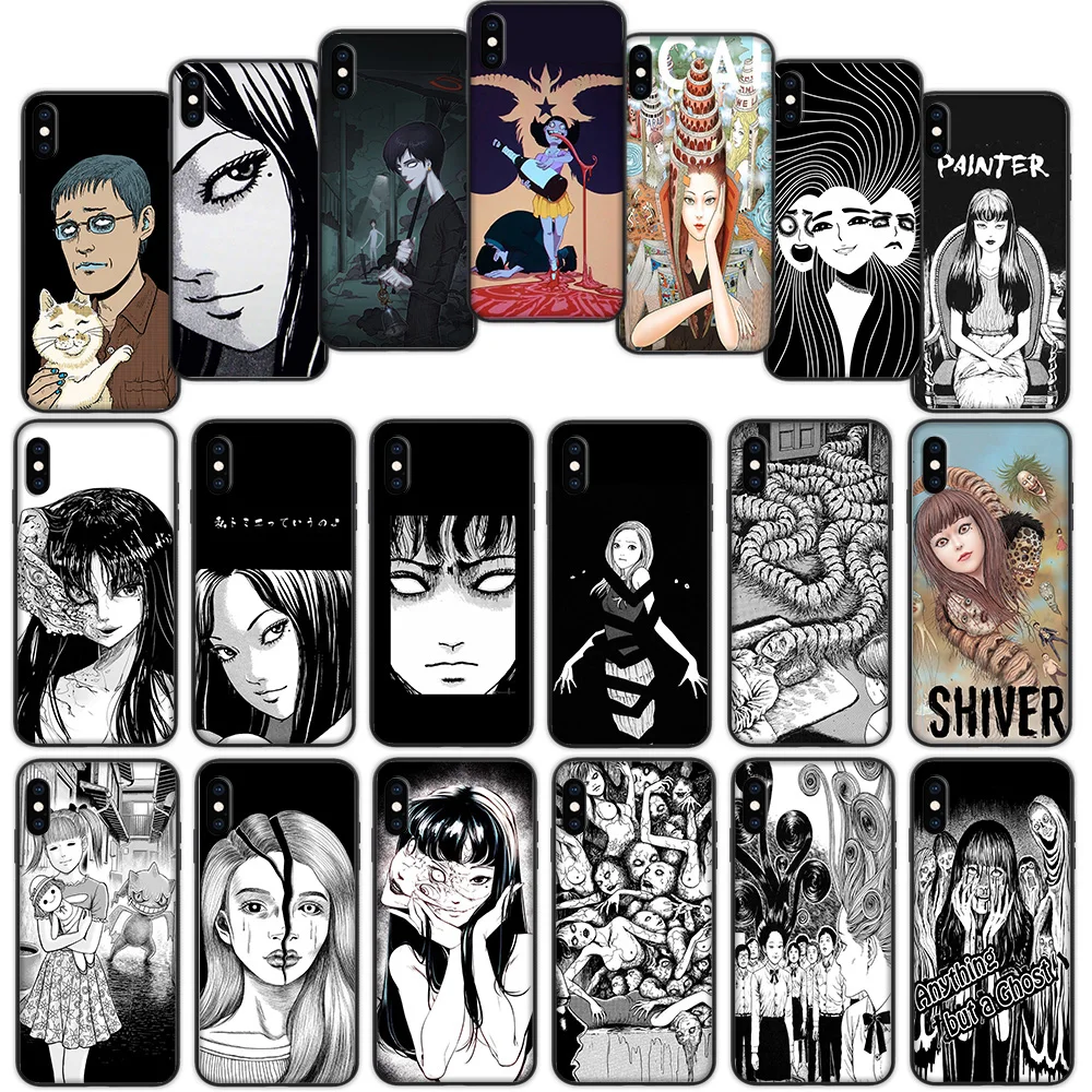 

Junji Ito horror comic Tomie Soft Cover Case for iPhone XS 11 Pro Max XR X 7 8 6 6S Plus