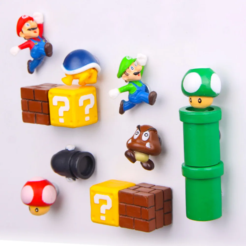 10 шт 3D Супер Братья Марио магниты на холодильник магнит стикер сообщений
