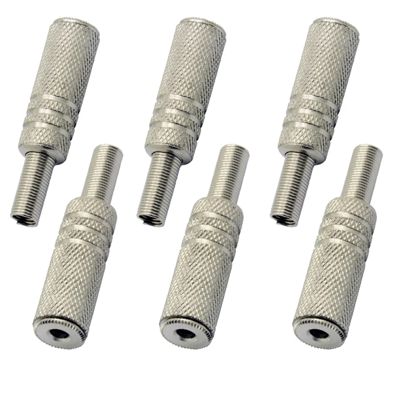 10pcs Jack 3.5mm Connector Metal Stereo Female Inline Socket Solder Adapter with Spring Tail | Строительство и ремонт