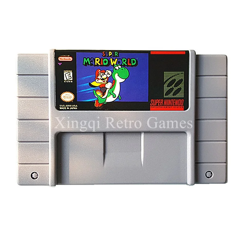 Super Nintendo SFC SNES Game Super Mario World Video Game Cartridge Console Card US English Version