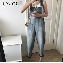 Комбинезон, джинсы для женщин, высокая талия, свободные, широкие ноги, женский комбинезон, джинсы с карманом, длина по щиколотку, джинсы для женщин, винтажные