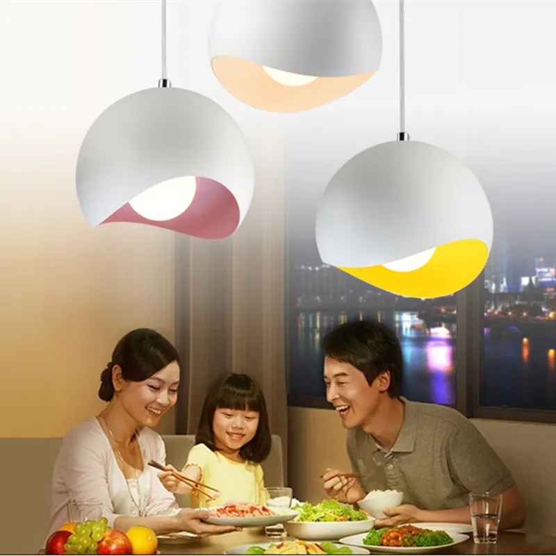 

Colorful Nordic Loft Lamp Single Head LED Pendant Light Minimalist Modern Creative Kitchen Bedroom Home Lighting Art Decor E27
