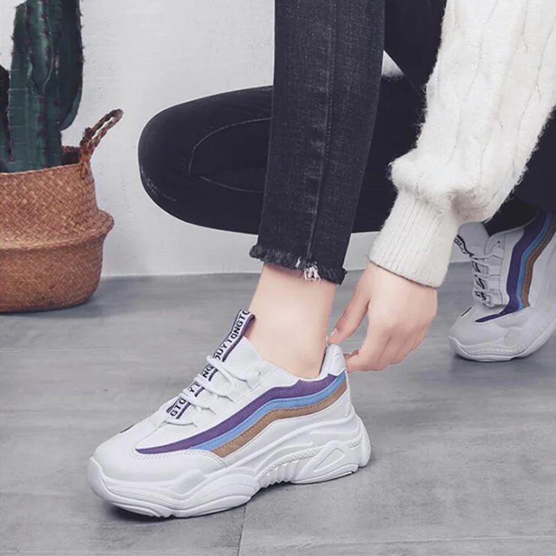 

Dropshipping Women Casual Shoes Mesh Women Shoes Flats Platform Lace-Up Fashion Breathable Women Sneakers XYZ006