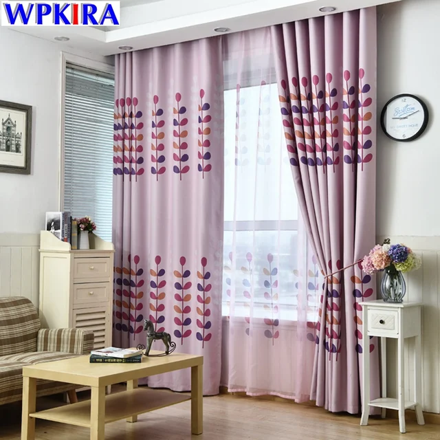 printed coral pattern curtain for living room window curtain panels