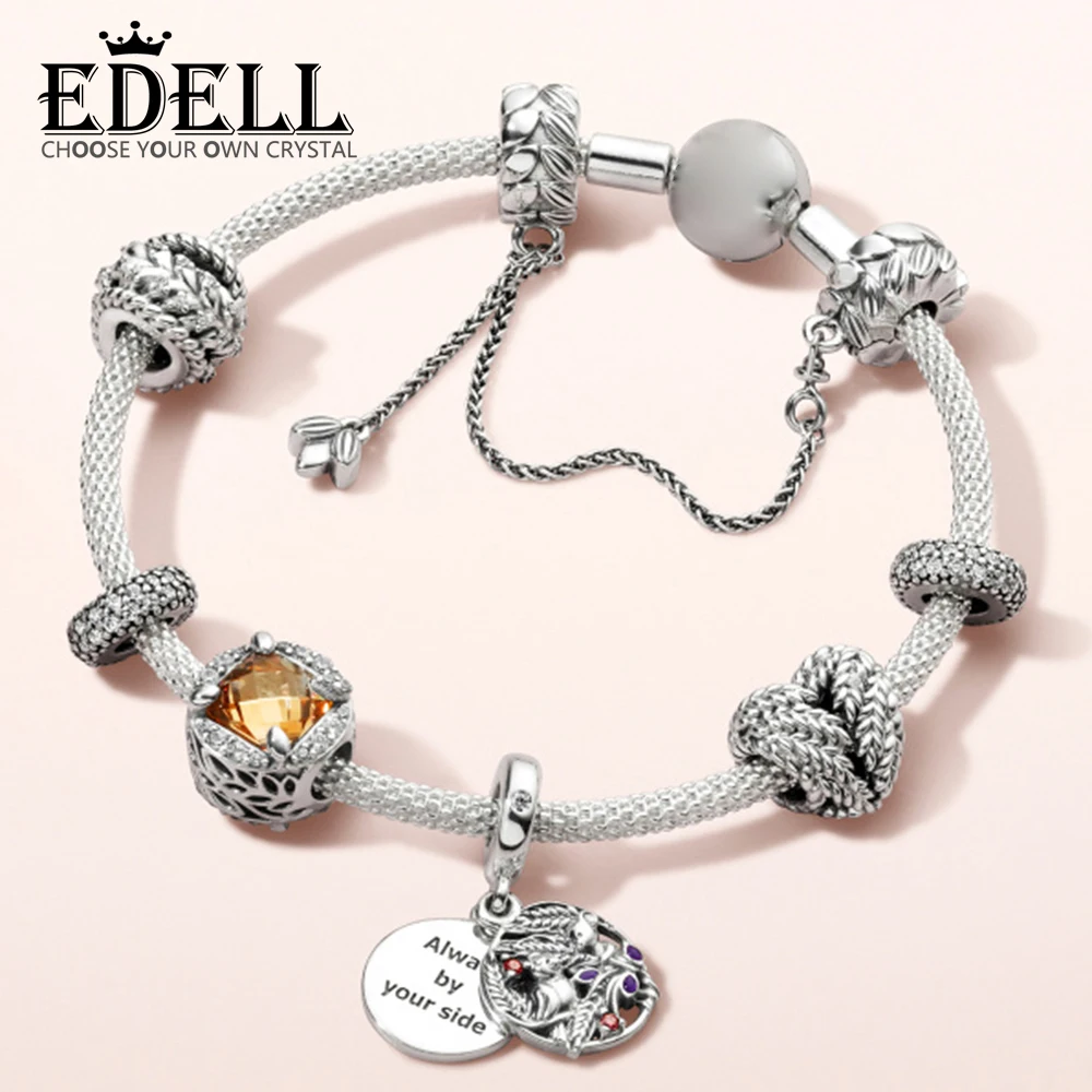 

EDELL 100% 925 Sterling Silver DAZZLING GRAINS OF ENERGY SWIRLS Harvest Collection Bracelet Set Original Women's Jewelry Gift
