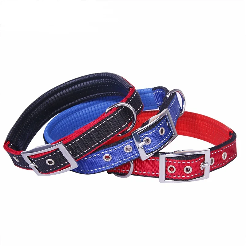 Reflective Dog Collar foam Padded pet Collar thicken Nylon Dog Collars