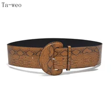 Ta-weo/модные широкие из искусственной кожи с узором питона в стиле ретро; женские пояса со змеиным узором; популярные украшения