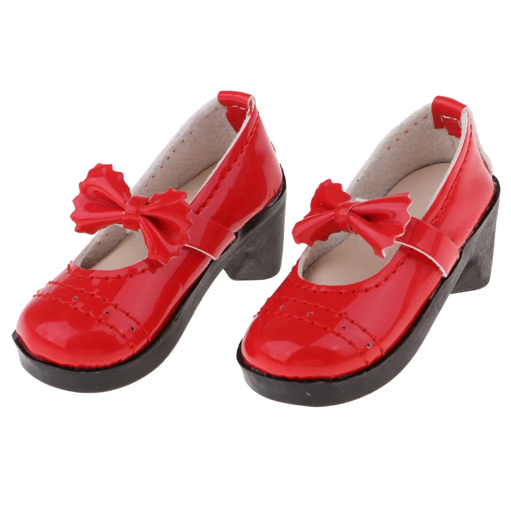 SD Shoes 1/3 BJD Shoes with Bowknot for Supper Dollfie DZ DOD MID Doll Red High Heels Party Outfit