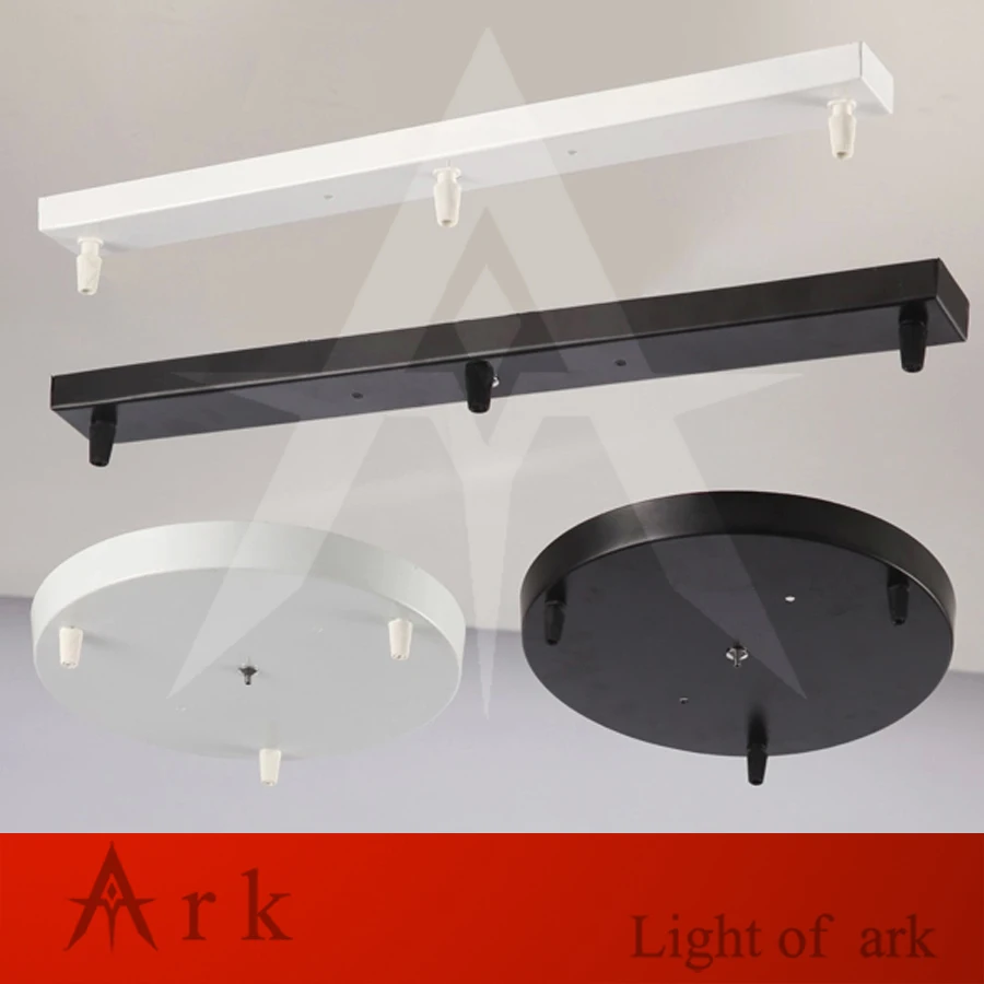 

Chandelier Ceiling Plate Vintage Metal Ceiling Plate DIY Lighting Accessories Light Base Round,Rectangle Colour Black,White