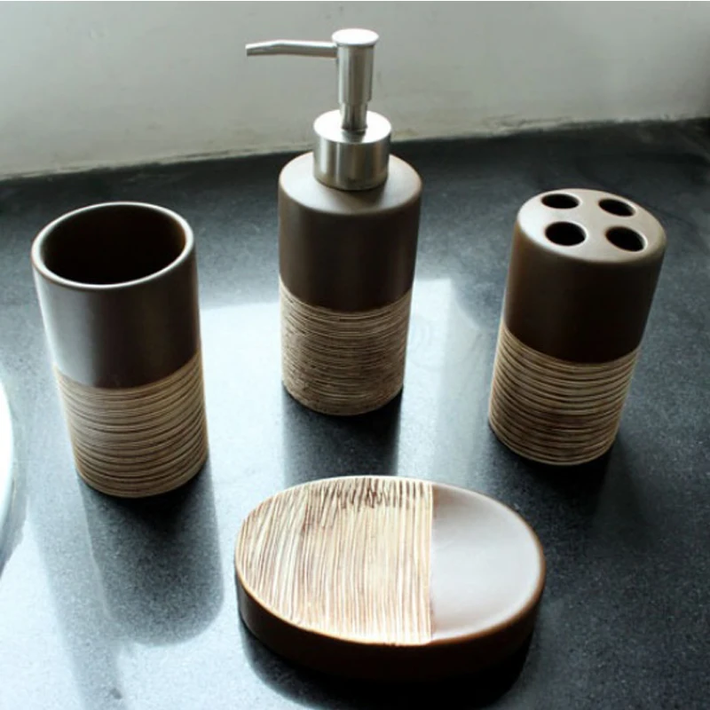 Chocolate Sanitary Ware accessories banheiro Fashion four piece