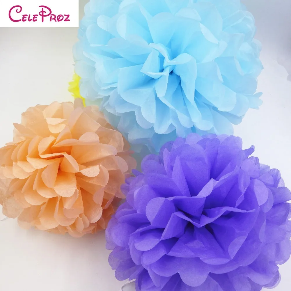 10 шт 50 см (20 дюймов) большой папиросной бумаги Pom Poms бумажный цветок шар для