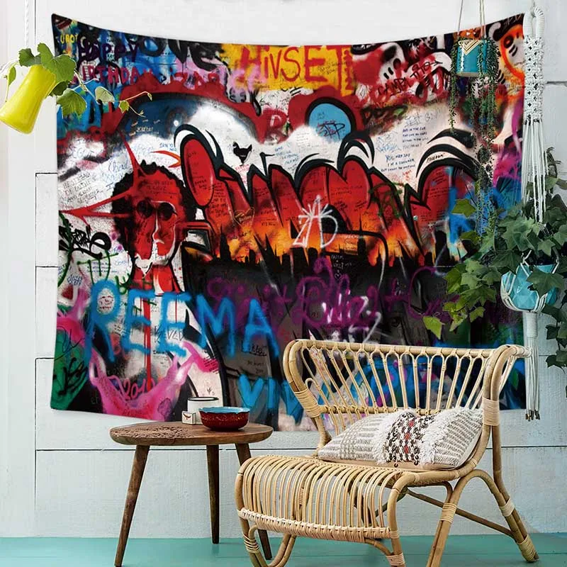 

Colorful Print Hippie Mandala Style Tapestry Abstract Painting Art Wall Hanging Living Room Decoration Craft