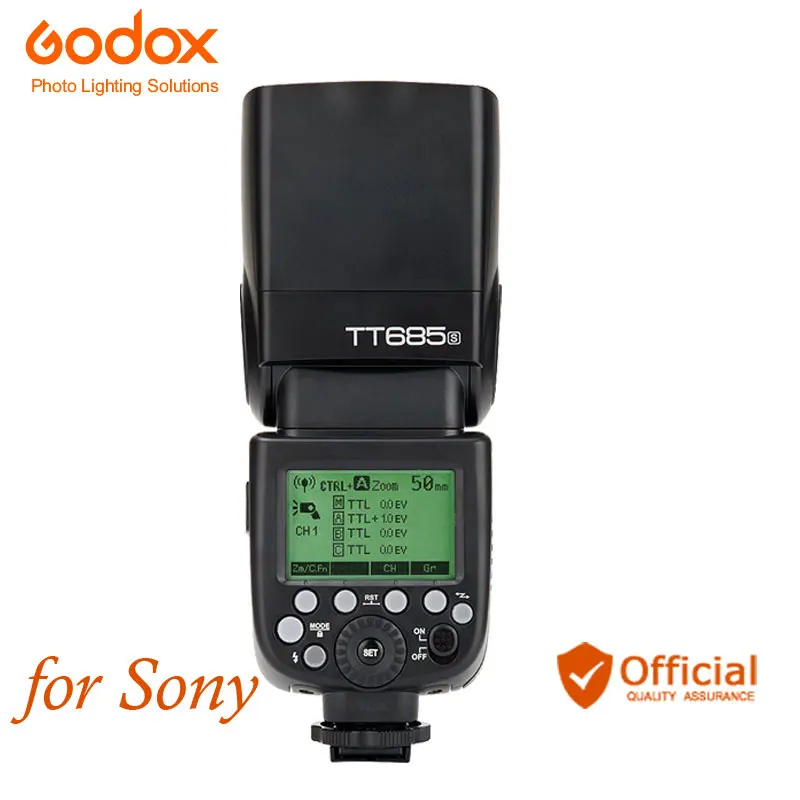 

Godox TT685S 2.4G TTL Flash Light Speedlite 230 Full Power Auto/Manual Zooming for Sony DSLR Cameras A77II A7RII A7R A58 A99