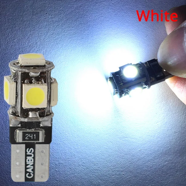 T10 5050 5SMD Белый Синий Автомобиль Led Canbus W5w 194 безотказная DC 12V парковочная лампа Клиренс клиновидный купольный светильник декодер знак Trun Led - Испускаемый цвет: White Limit