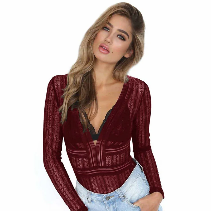 

2019 spring new sexy lace jumpsuit shirt women's multi-color optional free shipping