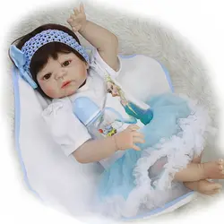 DollMai Reborn девушка куклы 22'55cm всего тела силиконовые reborn baby куклы-игрушки для девочек подарок может купать bebes reborn menina