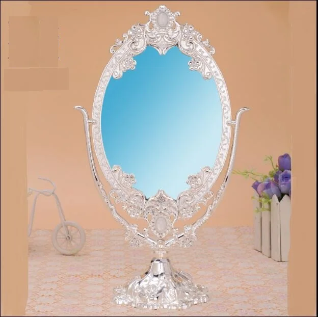 Двустороннее Зеркало с поворотом на 360 градусов, украшение для дома, зеркало для макияжа, рамка, декоративные настольные зеркала, карманное зеркало J031