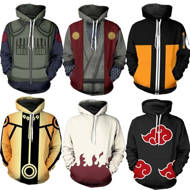 Hokage Uzumaki bluza Naruto z kapturem bluza Cosplay 3D w stylu kamizelki  modny płaszcz z kapturem