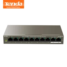 Tenda TEF1110P-8-102W 8-Порты и разъёмы 10/100 Мбит/с+ 2 гигабитный настольный коммутатор с 8-Порты и разъёмы PoE, 6KV Порты и разъёмы молниезащиты