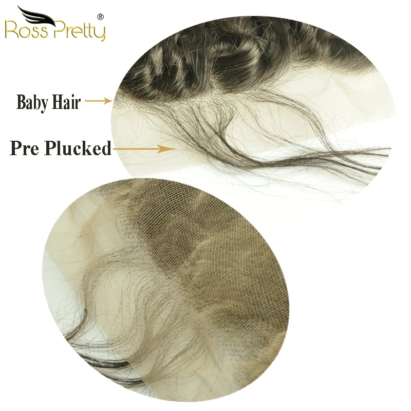 Ross Pretty Remy Brazilian Hair Pre Plucked Lace Frontal Deep Wave Ear to Ear 13x4 lace front natural human hair product