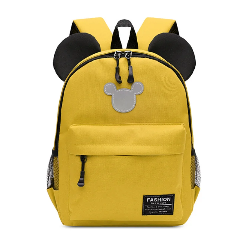 Дисней детская школьная сумка Микки Минни Маус мальчик девочки милые дети рюкзаки мультфильм сумки милый детский сад путешествия подарок на день рождения - Цвет: Yellow