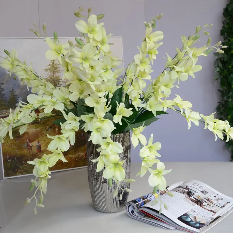 1 шт. искусственные цветы орхидеи ветка шелк cattleya цветок бабочка Орхидея для дома Свадьба обеденный стол Декор Искусственный цветок A1453 - Цвет: A14-6
