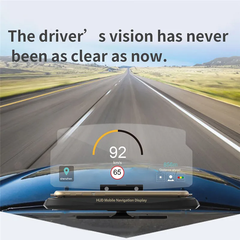 Автомобильный держатель HUD на голову из органического стекла дисплей проектор кронштейн для gps навигации Телефон