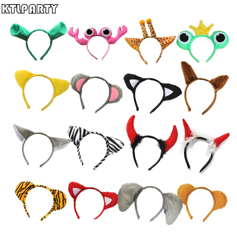 

Bear frog fox elephant cat shrek giraffe leopard crab fox tiger cow Cosplay animal party headband hairband Halloween Christmas