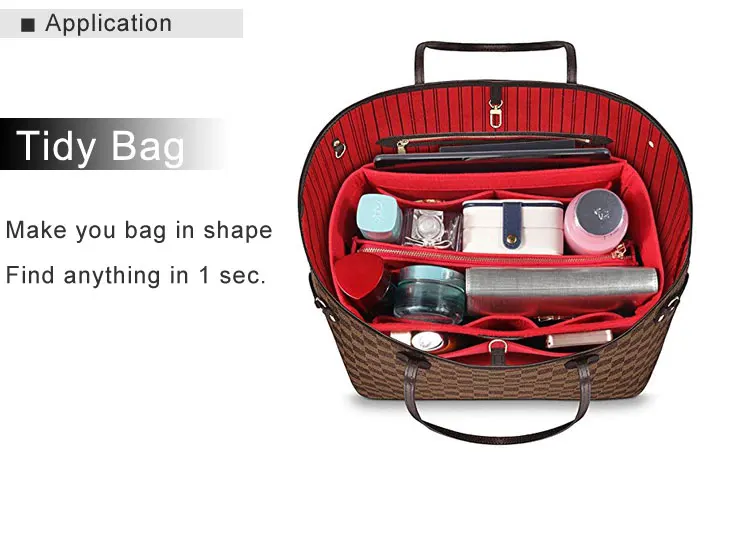 Подходит для никогда не полный мм GM войлочная ткань световая вставка сумка органайзер для макияжа сумка для путешествий Внутренний