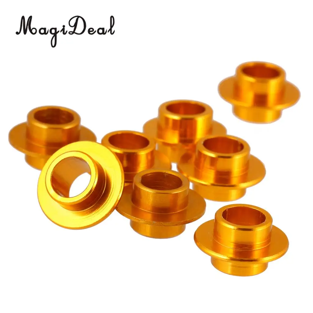 MagiDeal 8 Pcs Aluminum Gold Skating Flying Spacer Bushing Inline Roller Skates Bearing Sleeve Set Roller Skateboard Scooter