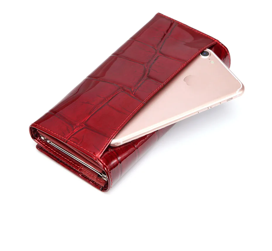 VICKAWEB Magnetic Hasp Wallet Women Genuine Leather Wallet Female Fashion Women Wallets Long Womens Wallets and Lady Coin Purses-VK1777-017