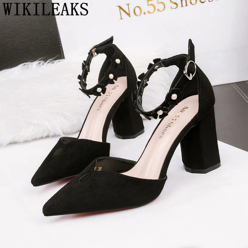 

mary jane shoes for women thick heels pointed toe high heels pumps women shoes high heels sandals women party shoes tacones buty
