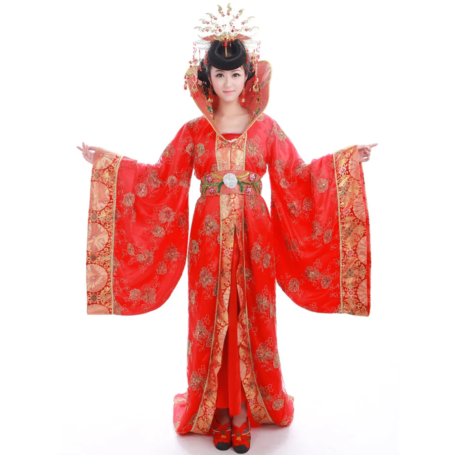 New Chinese Ancient Clothing Costume Clothes Costume Train Costume - Цвет: Red