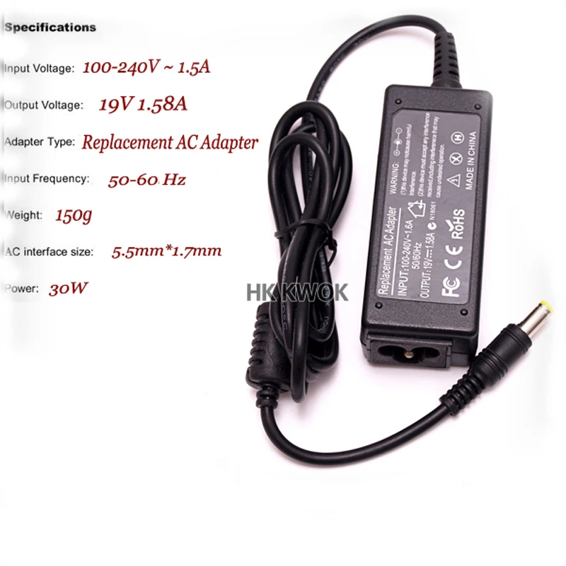 Зарядное устройство для ноутбука Acer Aspire Liteon 5 H 1 7 531 532H 721 751H 751 A110 A150 D150|charger asus|charger