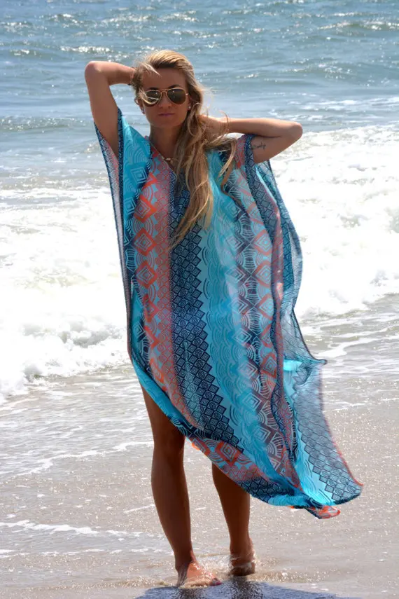 Пикантные пляжное платье Новое Для женщин Swimwea Бикини Cover Up Kaftan пляжные саронги Лето Для женщин ванный комплект шифоновые накидки - Цвет: ZS175