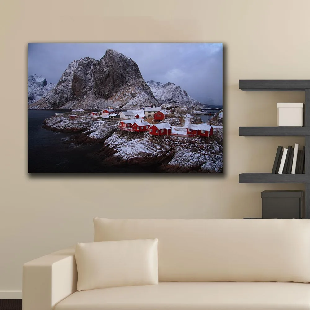 12/"x18/"Norway Nature Mountain Home Decor Room HD Canva Print Wall Art Painting