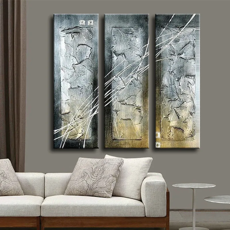 Large 3 Panel Wall Art Painting Modern Home Decorativos Pictures Hand