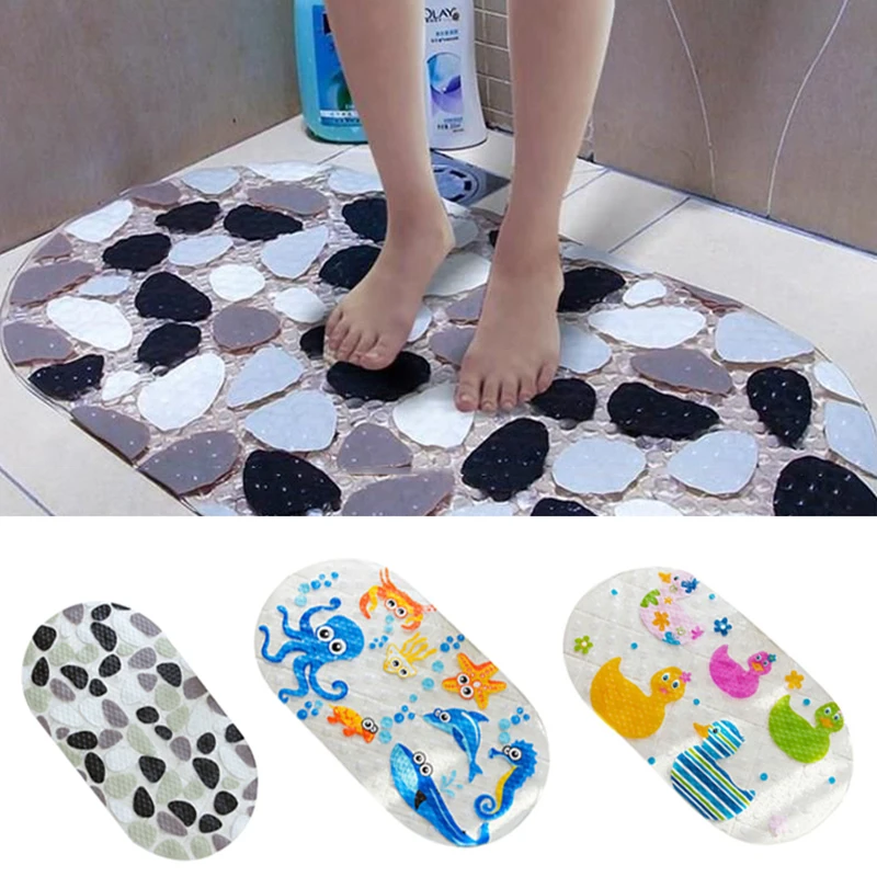 

New Cute Cartoon Pattern Anti-skid Bath Bathroom Tub Bathtub Mat With Suction Cups Kids Children Toddler Shower Home Apartment
