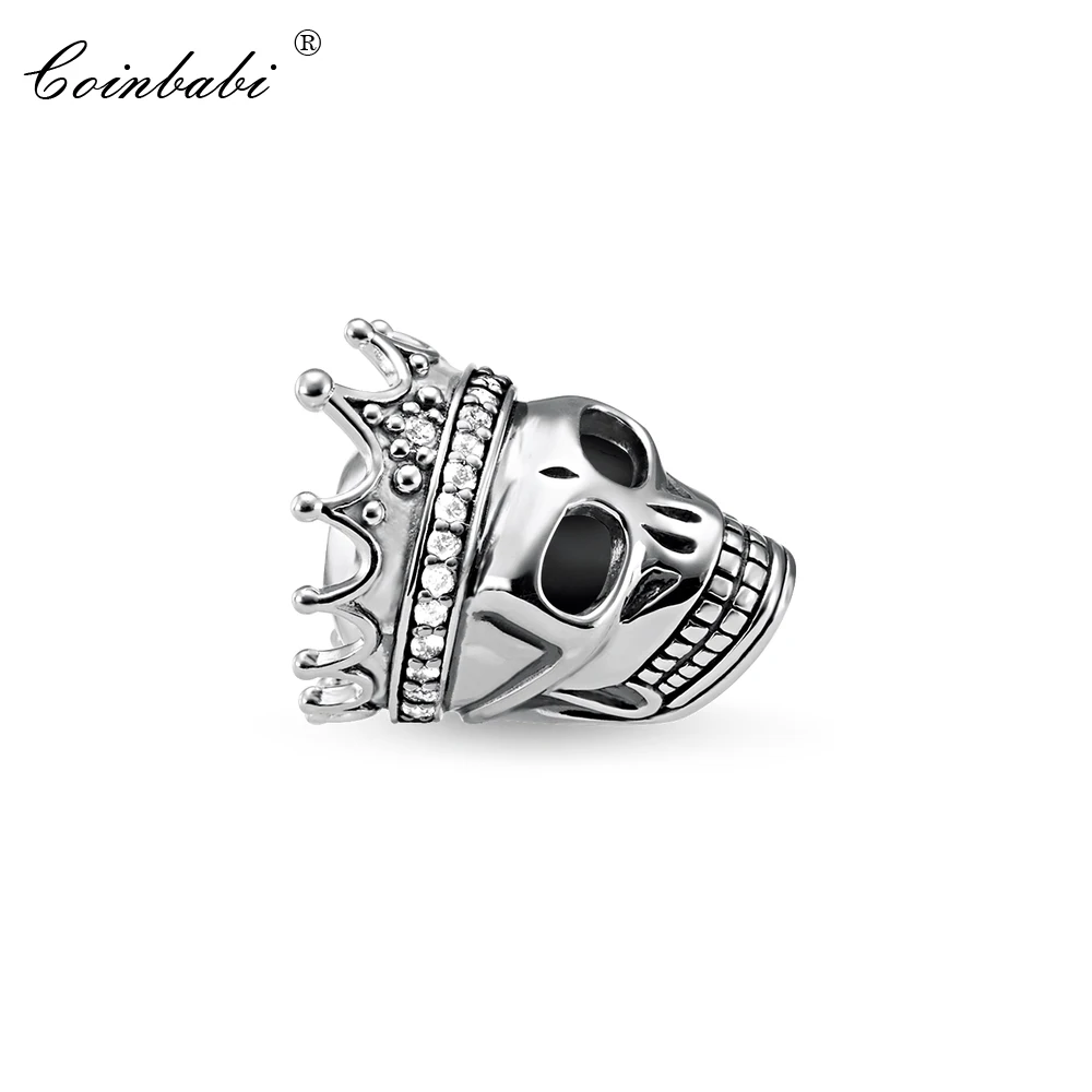 

Beads Skull Queen, Thomas Style Silver TS Large Hole Jewelry For Women Punk Gift Fit Karma Bracelet Necklace Key Chain Earrings