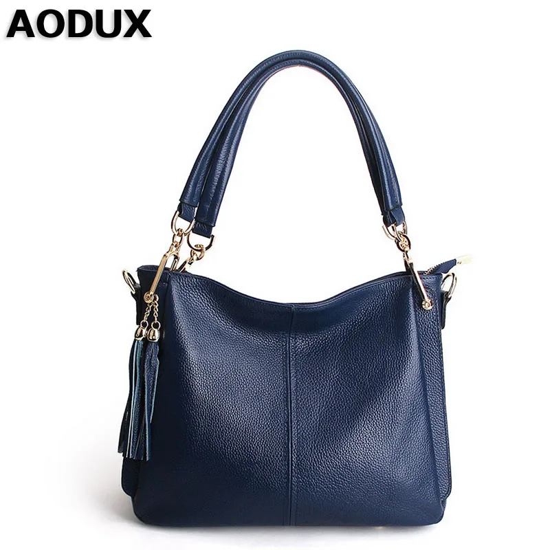 100% Genuine Leather Designer Women Bags Handbags Tassels Shoulder Bag Cowhide Leather Messenger Bags Satchel Ipad Casual Bags